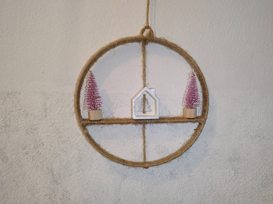 Στρογγυλό χριστουγεννιάτικο διακοσμητικό τοίχου