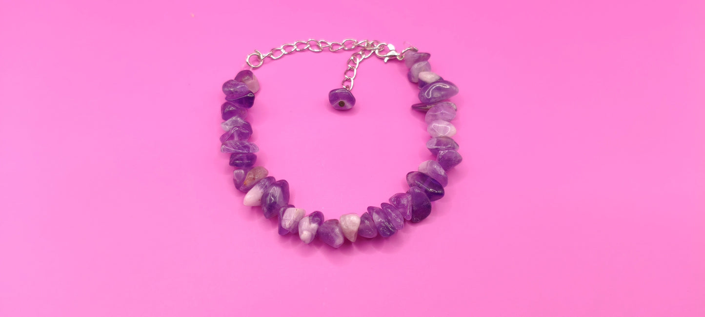 Βραχιόλι με μωβ χάντρες