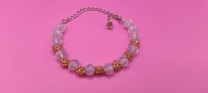 Βραχιόλι με διάφανες και χρυσές χάντρες