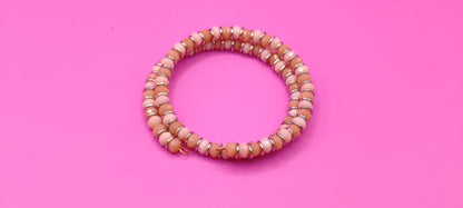 Χειροποίητο βραχιόλι με εκρού και άσπρες χάντρες