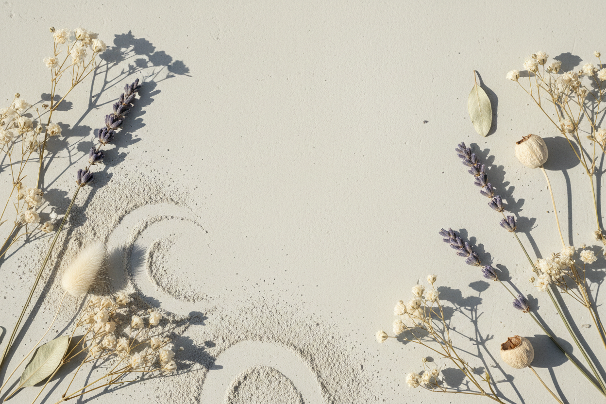 Natural elements banner with cement dust