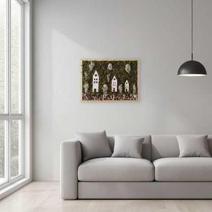 Χειροποίητο καδράκι τοίχου με μίνι τοπίο και βρύα