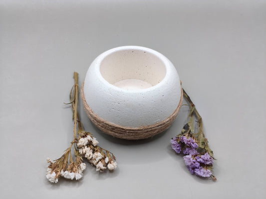 Τσιμεντένιο στρογγυλό ρεσώ με σχοινί απο την επάνω πλευρά