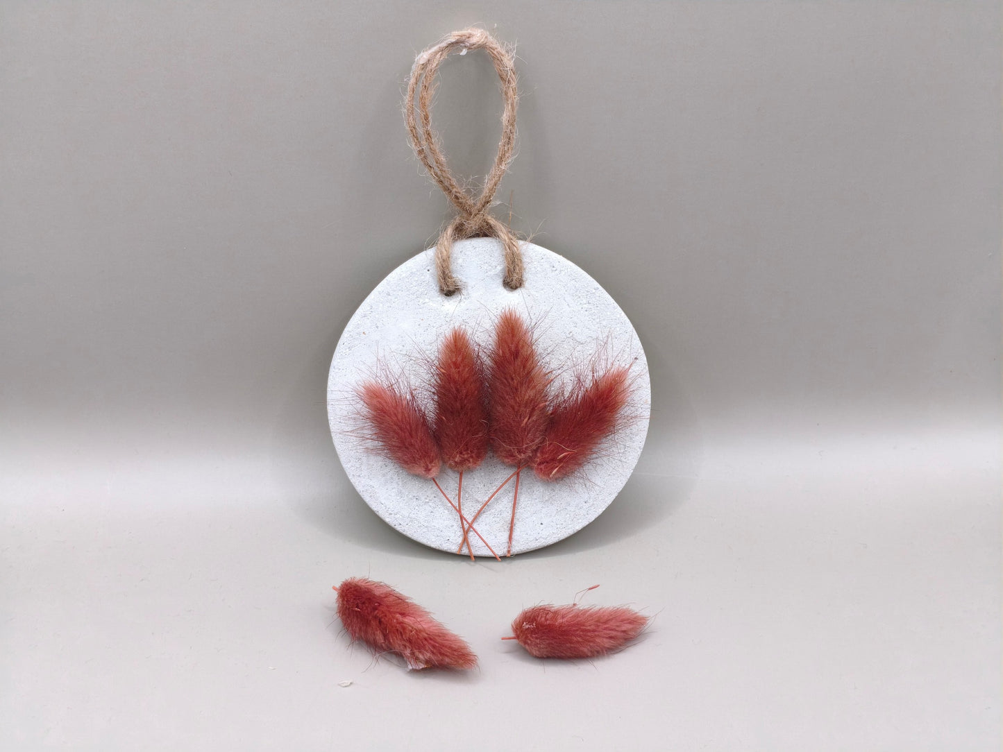 Τσιμεντένιο διακοσμητικό τοίχου με αποξηραμένα pampas