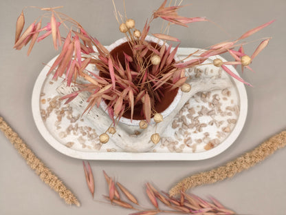 Διακοσμητικό τσιμεντένιο πιατάκι με γλάστρα απο την πάνω πλευρά