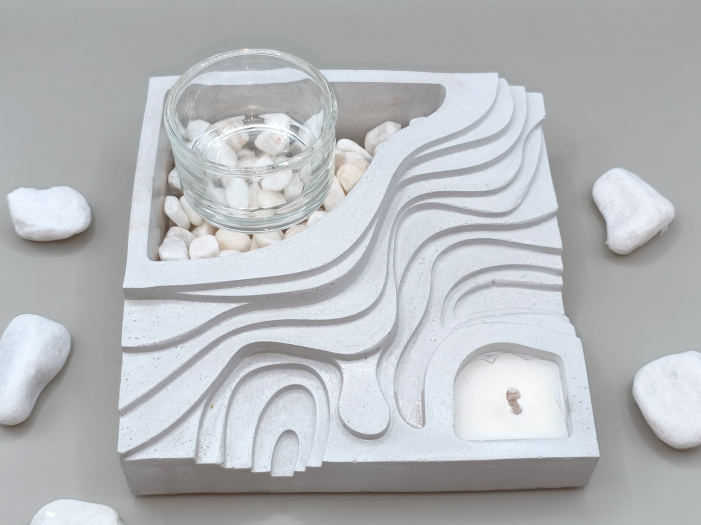 Γλυπτική βάση τσιμέντου για ρεσώ με κερί σόγιας