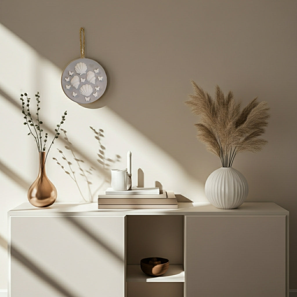 A small decorative item in a wall in a living room