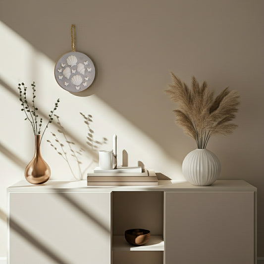 A small decorative item in a wall in a living room