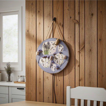 Φωτιστικό τοίχου σε καμβά σε ξύλινο τοίχο